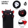 shownicer Peluche chat noir - Peluche Kawaii - Coussin en peluche - Jouet - Coussin de lancer - Cadeau pour enfants, filles, 