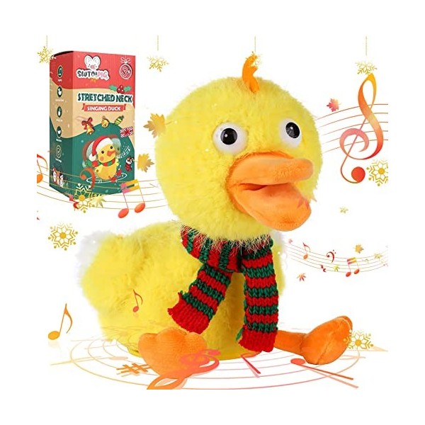 SWTOIPIG Jouet de Canard en Peluche, Cou de Canard étiré, Chant et Son de Canard, Jouets en Peluche, Jouets éducatifs pour En