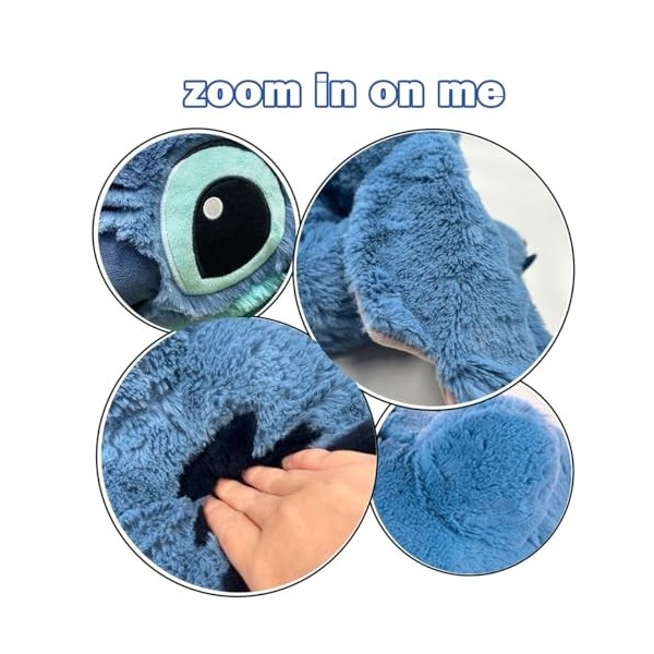 QZTYOKI Dessin animé Animation Stitch Peluche Série Lilo et Stitch Gros jouets en peluche 60 cm Coussin avec anniversaire de