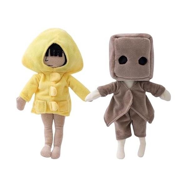 Little Nightmares Plush Toy Mignons Peluche Nightmare Six and Mono Nomes Poupée en Peluche pour Enfants Anniversaire Jeux Fan