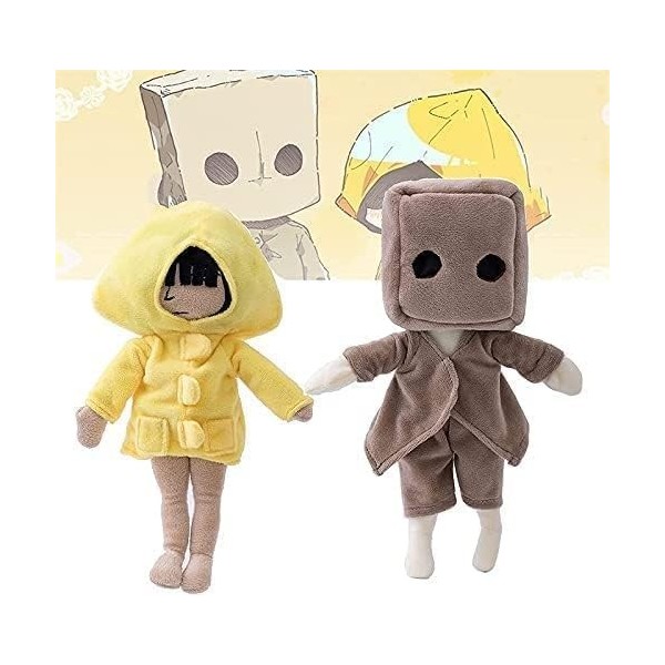 Little Nightmares Plush Toy Mignons Peluche Nightmare Six and Mono Nomes Poupée en Peluche pour Enfants Anniversaire Jeux Fan