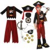 AlagiFun Costume de pirate pour enfants, ensemble de déguisement de jeu de rôle de pirate dHalloween pour garçons de 3 4 ans