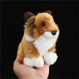 LuLezon Mignon chien Shetland Peluche Oreiller en Peluche Jouet 17 cm Kawaii Shetland Sheepdog Peluche Border Collie Chiot Or
