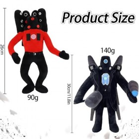 YISKY Skibidi Toilet Plush Figures, 2 Pièces Poupée de Peluches de La Série de Toilettes, Titan Speakerman Plush, Titan Camer