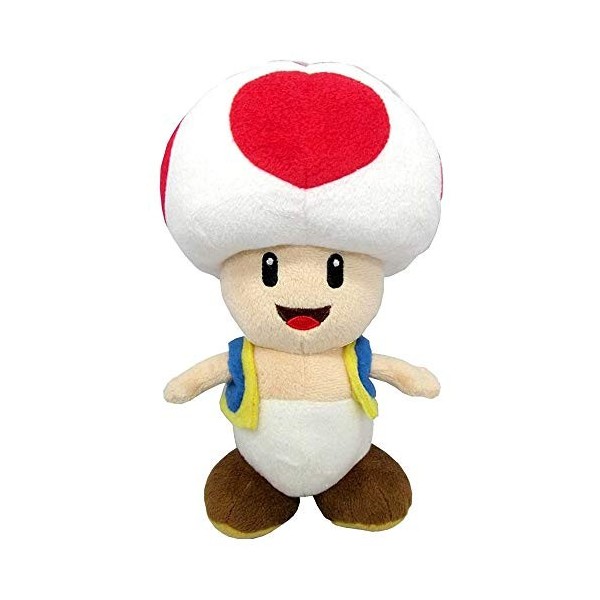 Super Mario- Toad Peluche Sanei sous Licence Officielle, AC04, Multicolore