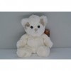 Bukowski Peluche ourson Caroline h21cm blanc avec noeuds beige