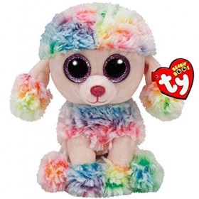 YOUHA TY Beanie Boos Peluche Animal Jouet Licorne Chien Hibou Éléphant Flamingo Enfants Jouets 15cm Arc-en-Caniche