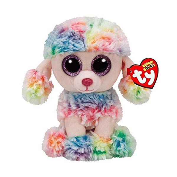 YOUHA TY Beanie Boos Peluche Animal Jouet Licorne Chien Hibou Éléphant Flamingo Enfants Jouets 15cm Arc-en-Caniche