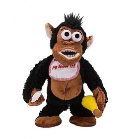 Fulenyi Jouet Singe électrique | Funny Eating Banana Toys Adultes Gorille - Queue magnétique en Peluche pour la Voiture, Cade