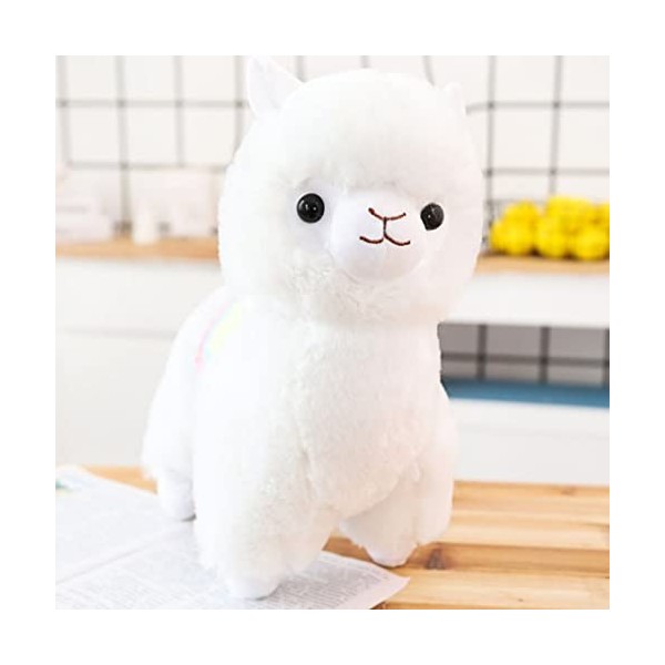 NIDONE Peluche dalpaga 50 cm, Peluche de Lama, Peluche dalpaga, Coussin de câlin Mignon pour Enfants, Blanc