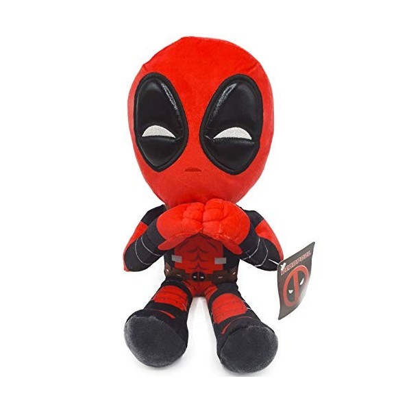 Marvel - Peluche Deadpool Posture Mains Coeur 32cm Qualité Super Douce