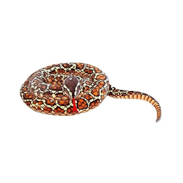 Serpent en Peluche Géant 110 cm 200 cm Faux Serpent Boa Jouet Doux et Moelleux Idée Cadeau pour Enfants et Adultes Noir-Serp