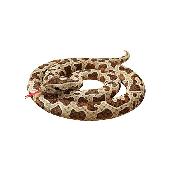 Serpent en Peluche Géant 110 cm 200 cm Faux Serpent Boa Jouet Doux et Moelleux Idée Cadeau pour Enfants et Adultes Noir-Serp