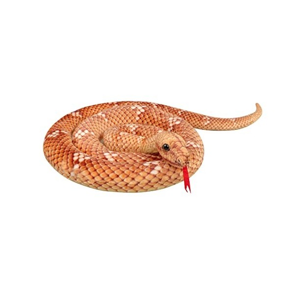 Serpent en Peluche Géant 110 cm 200 cm Faux Serpent Boa Jouet Doux et Moelleux Idée Cadeau pour Enfants et Adultes Noir-Serp