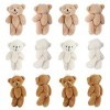 Mini Ours en Peluche Doux et Mignon, 12 Pièces, Jouet en Peluche pour Décorations de Mariage et Danniversaire