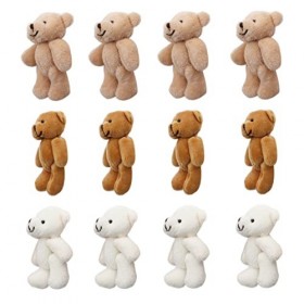Mini Ours en Peluche Doux et Mignon, 12 Pièces, Jouet en Peluche pour Décorations de Mariage et Danniversaire