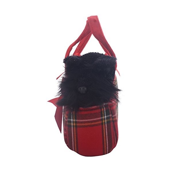 Aurora, 60328, Fancy Pal, Scottie in Tartan Bag, 8In, Peluche, Noire, Rouge and Black