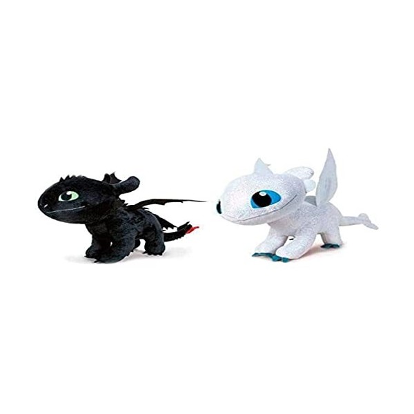 PlayByPlay Pair Set of 2 Plush Stuffed Toy Dandelion and Clear Fury 30cm by Dragon Trainer 3 Films 2019 Original Dragons