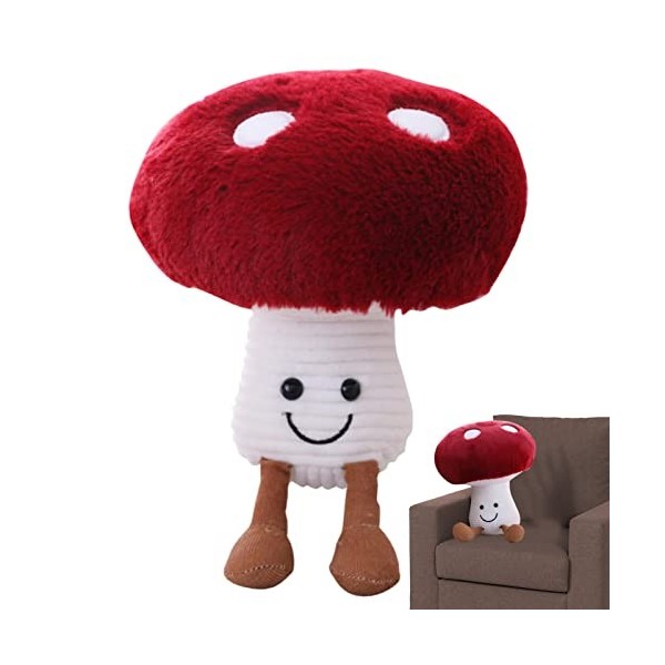 Aeihevo HEPVET Peluche Champignon - Jouet en Peluche aux Champignons - Adorables Champignons Rouges Jouets Champignons en Pel