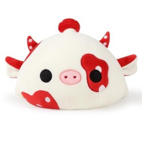shownicer Peluche champignon vache - Peluche Kawaii vache laitière - Jouet en peluche champignon - Cadeau pour enfants filles