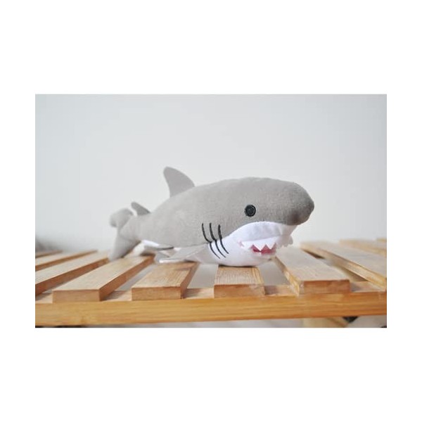 Ermano Peluche 20Cm Simulation Animal Requin Blanc Simulation Animal Marin Peluche Garçon Fille Cadeau danniversaire Chambre