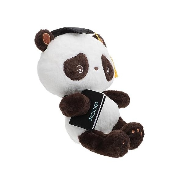 ibasenice Poupée Panda Animal en Peluche dans Le Chapeau Panda avec Chapeau De Graduation Poupée en Peluche De Remise des Dip