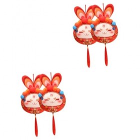 Totority 4 Pcs Année du Lapin Mascotte Année du Lapin Peluche Lapin Animaux en Peluche Lapin Année Peluche Poupée Animal en P