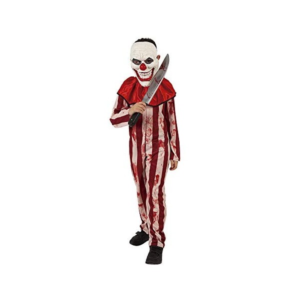 Rubies Costume Co - Déguisement Clown rayé rouge et blanc - Halloween, enfant, S8645L, Taille L 8 à 10 ans