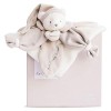 Doudou et Compagnie - Doudou Plat Ours Collector - Bleu - 24 cm - 3 Couleurs au Choix - Ourson avec Bonnet de Nuit - Avec Boi