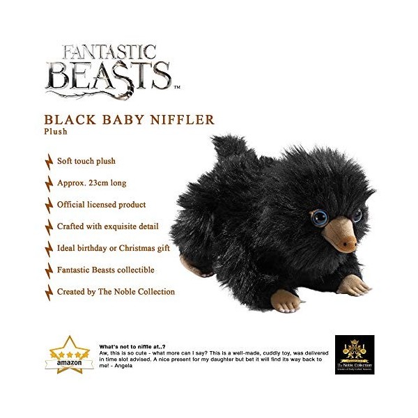 The Noble Collection Black Baby Niffler Plush by Officially Licensed 9in 23cm Fantastic Beasts Toy Dolls Magical Creatures 