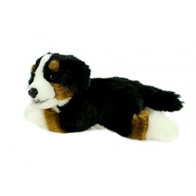 Teddys Rothenburg Peluche chien de montagne bernois 25 cm noir/marron/blanc couché