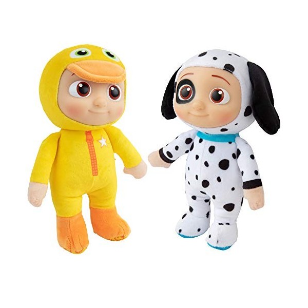 CoComelon JJ Duckie & Puppy Lot de 2 Jouets en Peluche en Peluche de 20,3 cm – À partir de 18 Mois