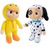 CoComelon JJ Duckie & Puppy Lot de 2 Jouets en Peluche en Peluche de 20,3 cm – À partir de 18 Mois