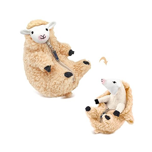 AGRIMONY Mouton rasé mignon en peluche en forme dagneau kawaii, jouets en peluche pour Saint-Valentin, fête des mères, anniv