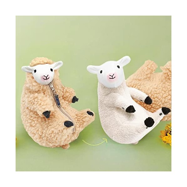 AGRIMONY Mouton rasé mignon en peluche en forme dagneau kawaii, jouets en peluche pour Saint-Valentin, fête des mères, anniv