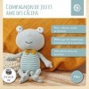 Bieco Peluche Grenouille | 20 cm | Lin Doudou bébé | Doudou bébé Fille & garçon | Stuffed Animal | Grenouille en Tissu Lin