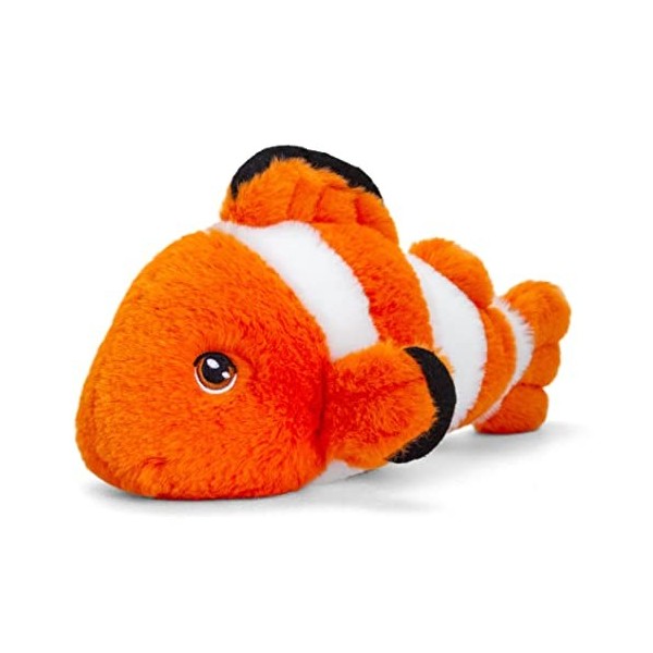 tachi Peluche poisson clown orange blanc doudou poisson avec rayures, peluche grande taille 28 cm