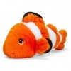 tachi Peluche poisson clown orange blanc doudou poisson avec rayures, peluche grande taille 28 cm