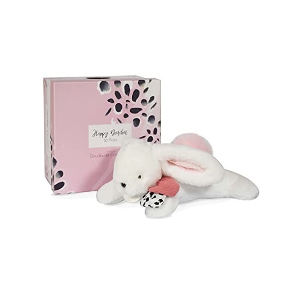 Doudou et Compagnie Happy Glossy-Pantin Pompon Blanc, DC3735