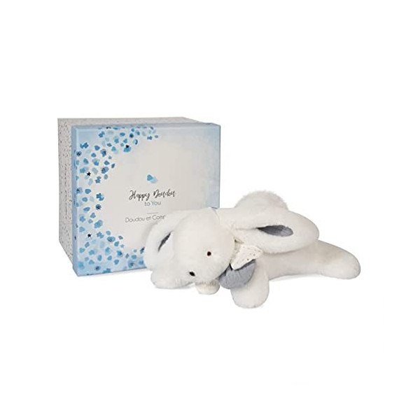 Doudou et Compagnie Happy Glossy-Pantin Pompon Blanc, DC3735