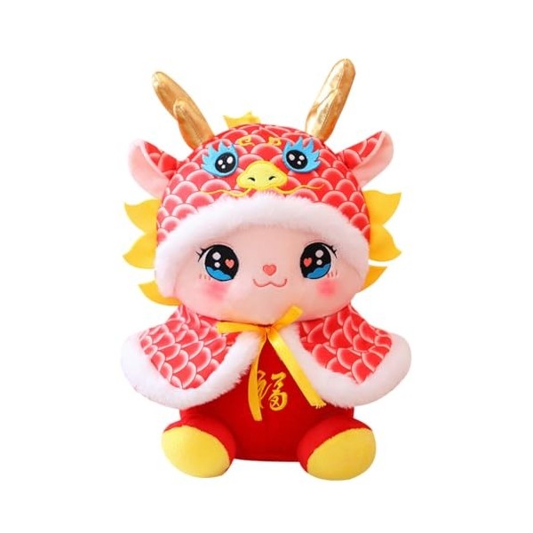 Alasum Jouet De Poupée Dragon du Zodiaque Chinois Poupée en Peluche Dragon du Nouvel an Chinois 2024 Année du Dragon Animal e