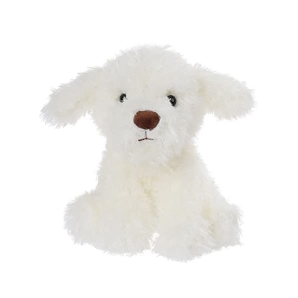 Apricot Lamb Toys Peluche vid Chien Blanc Peluche Mini Doudou Coussin en Peluche Mignon Doudou pour Enfants et Bébé 25 cm