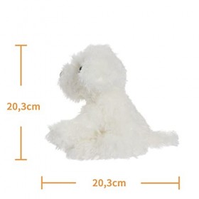 Apricot Lamb Toys Peluche vid Chien Blanc Peluche Mini Doudou Coussin en Peluche Mignon Doudou pour Enfants et Bébé 25 cm