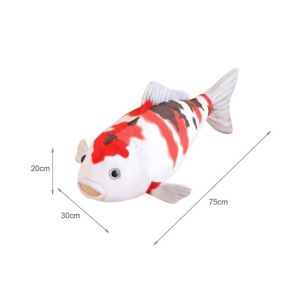 Shienfir Oreiller de Coussin de Poisson Doux 3D, Jouet en Peluche de Poisson de Simulation, Oreiller en Peluche de Carpe, Jou