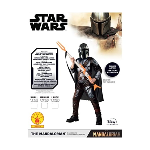 Rubies - STAR WARS officiel -Déguisement luxe The Mandalorian 4-6 ans