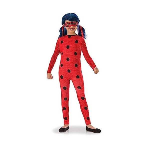 RUBIES - Miraculous Officiel - Déguisement Entrée de Gamme LADYBUG pour Enfants - Taille 3-4 ans - Costume avec Combinaison e