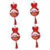 ABOOFAN 4 Pièces Pendentif Lapin Lapin en Peluche Cadeaux du Souvenir Jouet en Peluche 2023 Année du Lapin Poupée Lapin Suspe