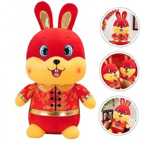 ABOOFAN Poupée De Lapin du Nouvel an Année du Lapin Poupée en Peluche Lapin Poupée Animaux Jouets Lapin en Peluche Année du L