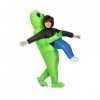 Diifoy Alien Costume Gonflable Déguisements, Green Alien Carrying Human Costume Inflatable Funny Blowing Up Suit Cosplay Infl