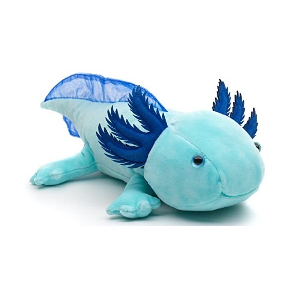 Uni-Toys - Axolotl Bleu Clair - Fluorescent - 32 cm Longueur - Peluche, Doudou